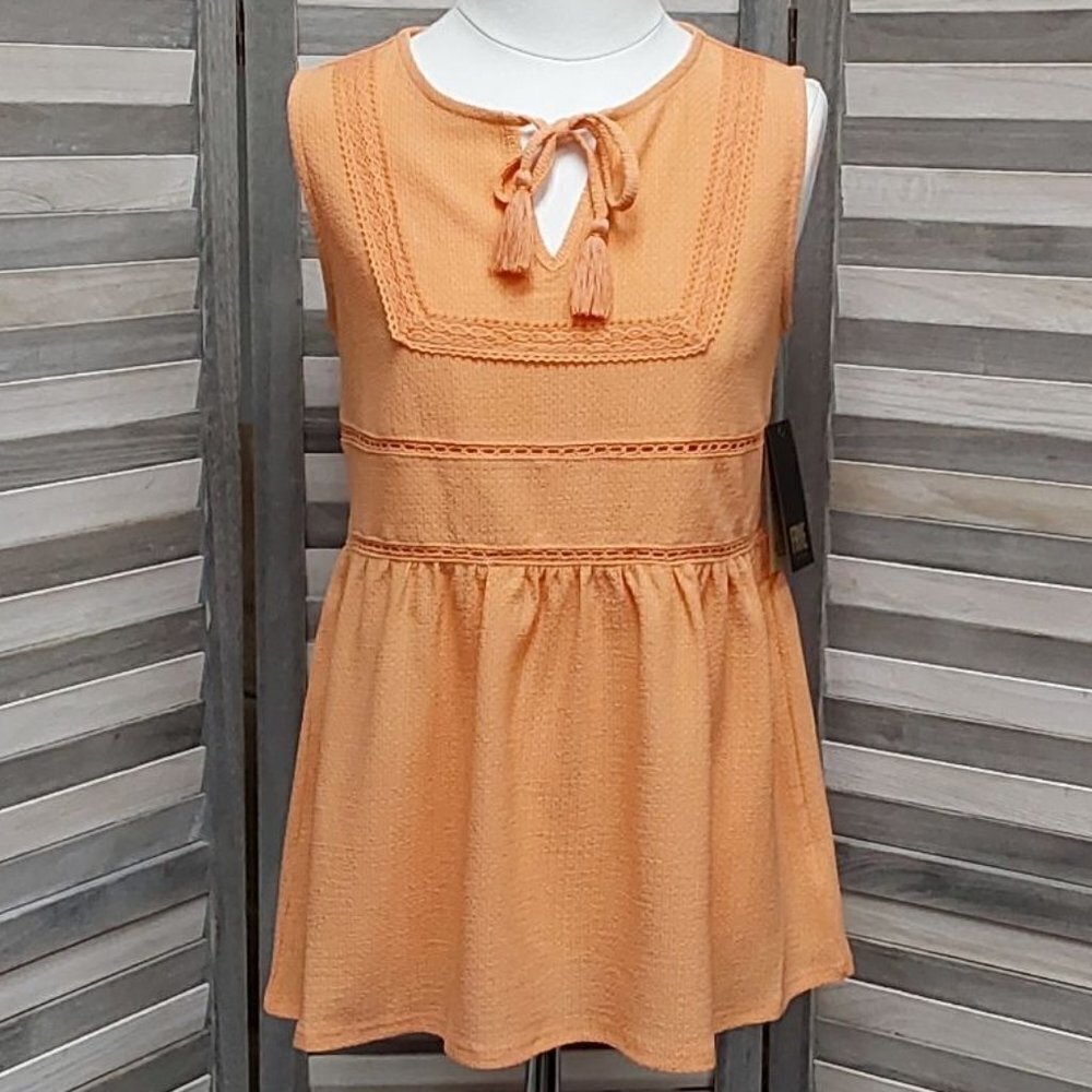 Peplum Lace Trim Tank | Frye | Small